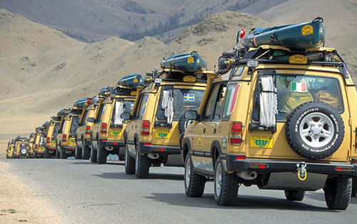 Landrovers in a row