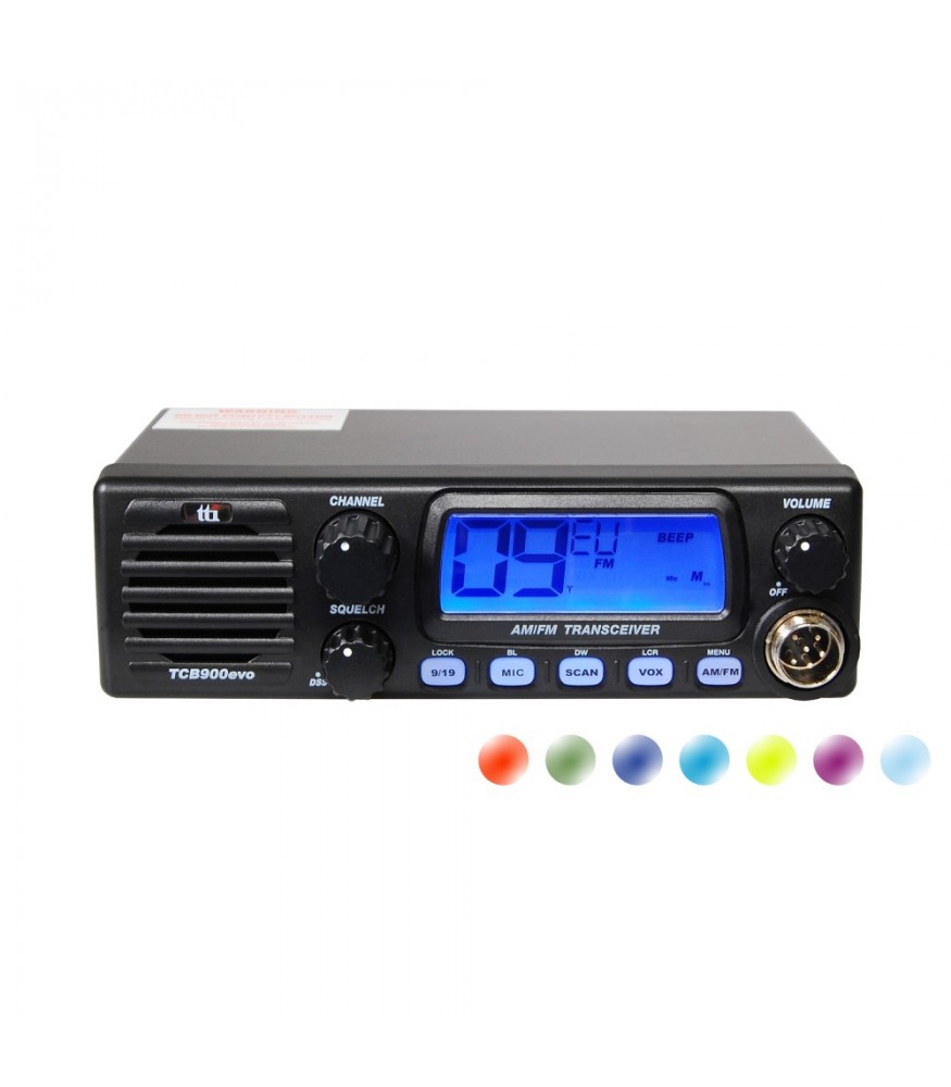 TTI TCB 900 Mobile CB Radio - AM/FM UK/EU Dual Voltage Front Speaker - 4W